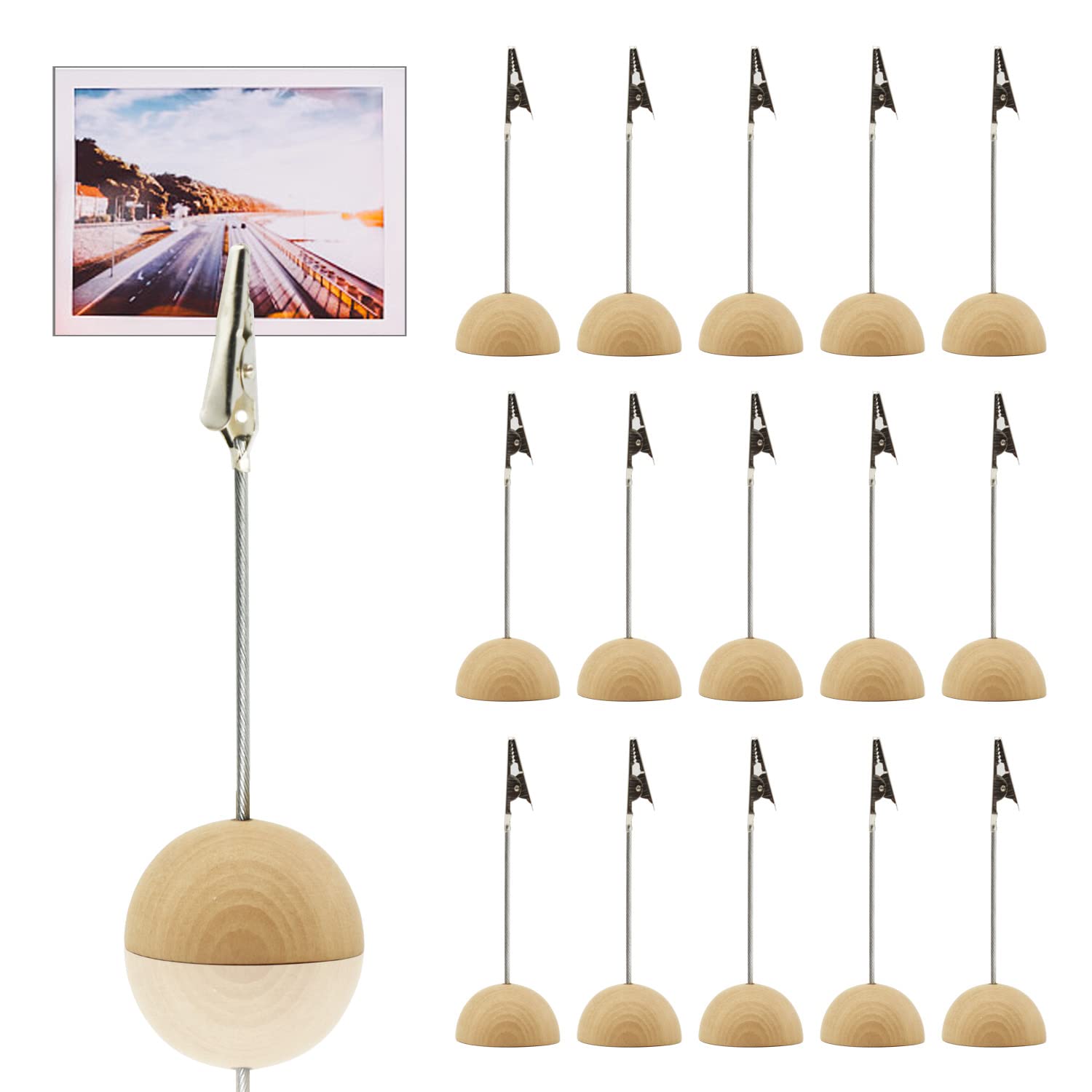 Fotohouders Met Klem – 30 Stuks Houten Ansichtkaarthouders En Memoclips – Ideaal Voor Bureau, Boekenkast Of Tafeldecoratie – Eenvoudig En Stijlvol