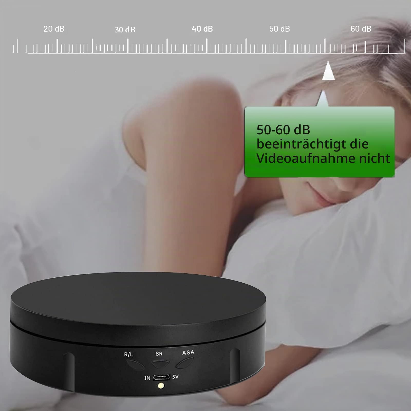Elektrischer Drehteller für Fotografie, 360 Grad drehbarer Ständer, 10 kg Traglast, für Live-Video, mit 5 Hintergründen für Schmuck