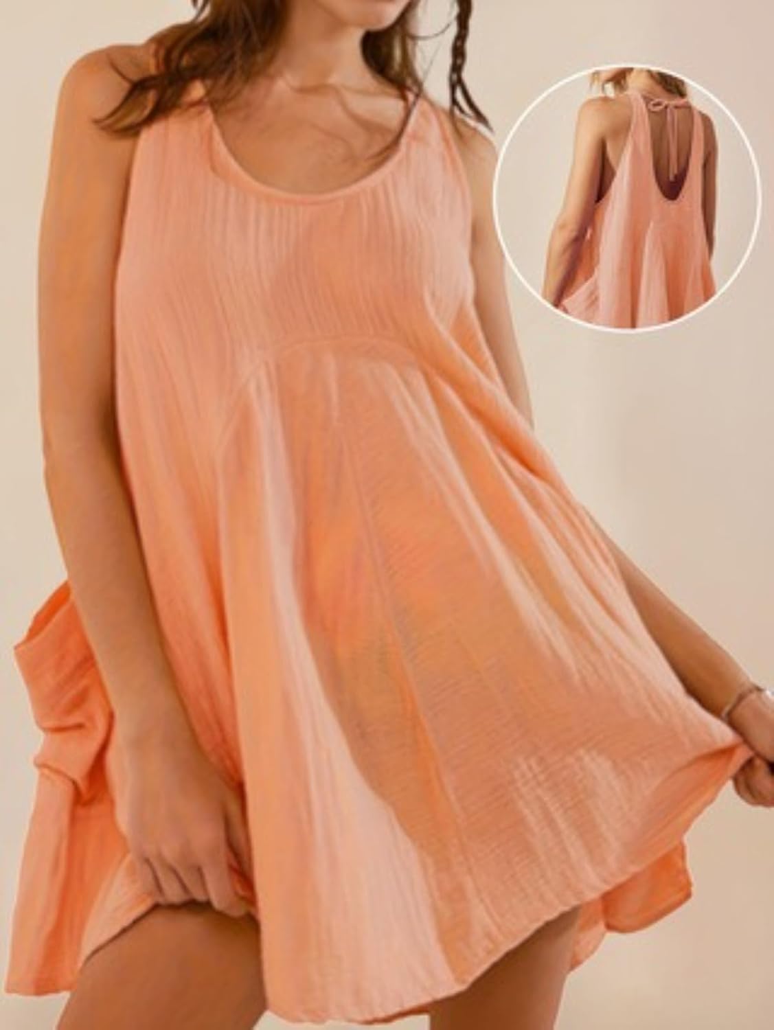 Aoleaky Women's Tank Top Dress, Casual Sleeveless Vacation Midi Dress