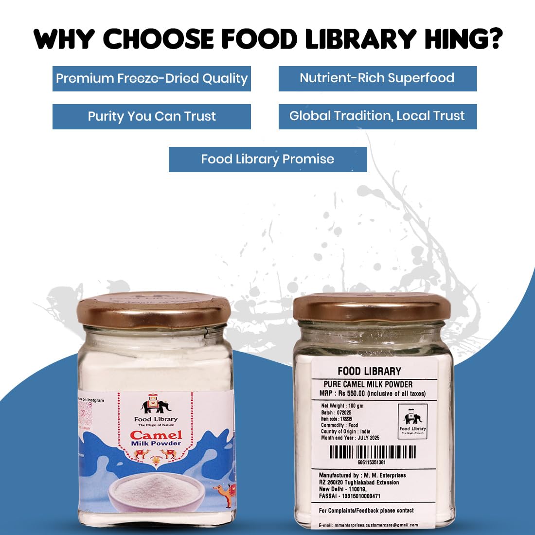 Food Library The Magic Of Nature Pure Camel Milk Powder 100gm 3