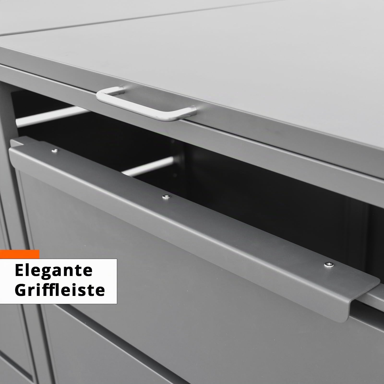 Mülltonnenbox für 4 Tonnen, Mülltonnenverkleidung mit Klappdeckel, Anthrazit