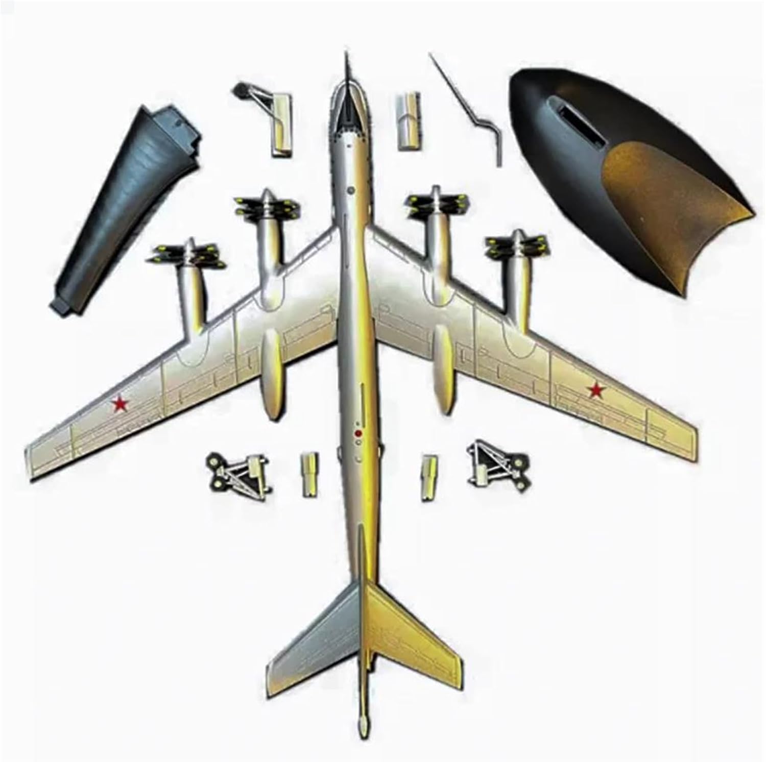 1:200 for Russian TU-95 Air Force Military Fighting Alloy Aircraft Model Interchangeable Wheel Scale Metal Airplane