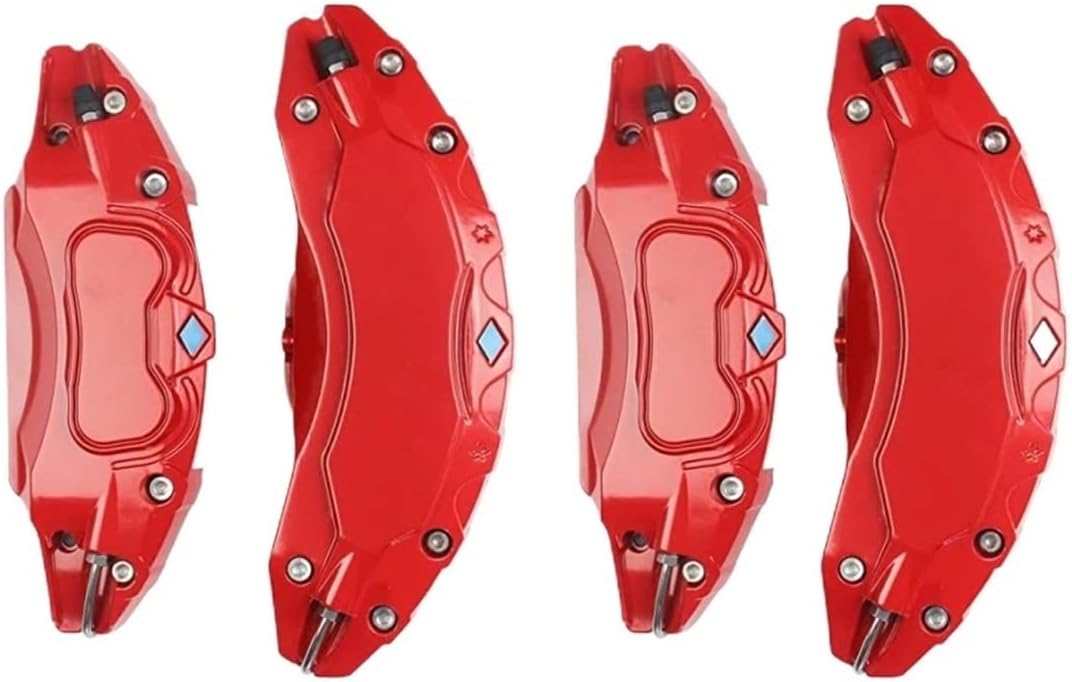 Brake Caliper Covers Set Of 4 With Decals，Compatible For Tesla Model Y Juniper 2025 2026 (not For The Model Y 2019-2024)(Red)
