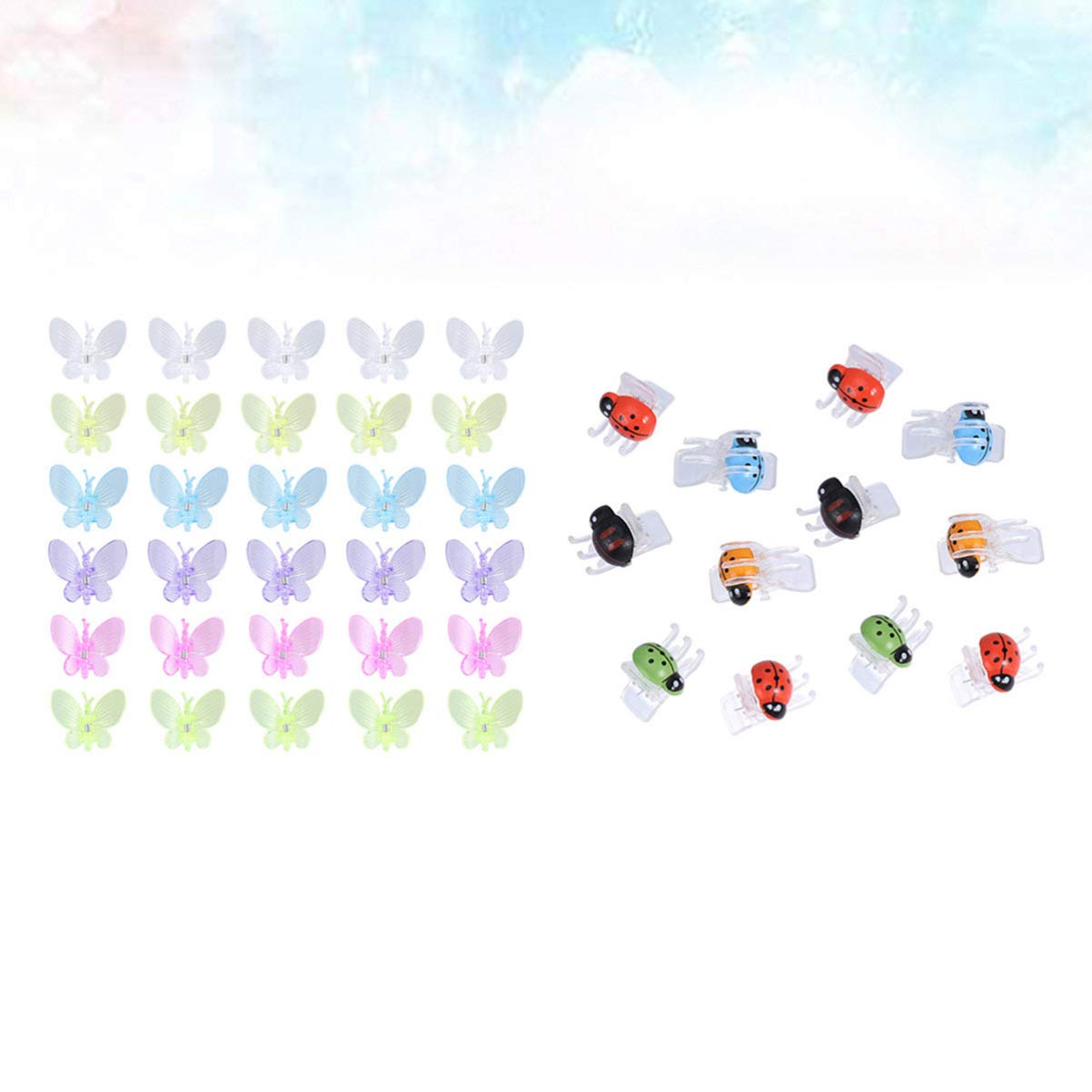 Yardwe 3 Sets Mit 30 Clips 30 Feste Clips Orchideen-Clips Für Den Garten Marienkäferform Kreative Befestigungsclips Für Ranken 60 Stück * 3