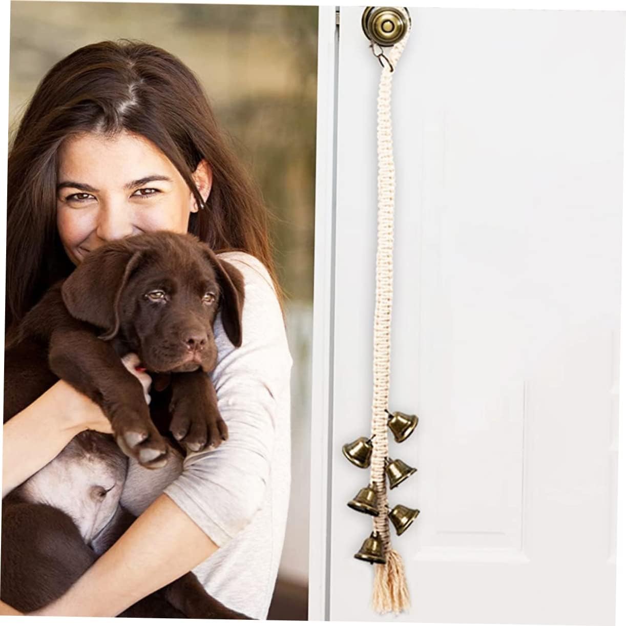 BESPORTBLE Dog Doorbell Chain for Training Weaving Bell Chain for Dogs Interactive Pet Training Accessory Simple and Bright Design for Easy Use for Potty Training