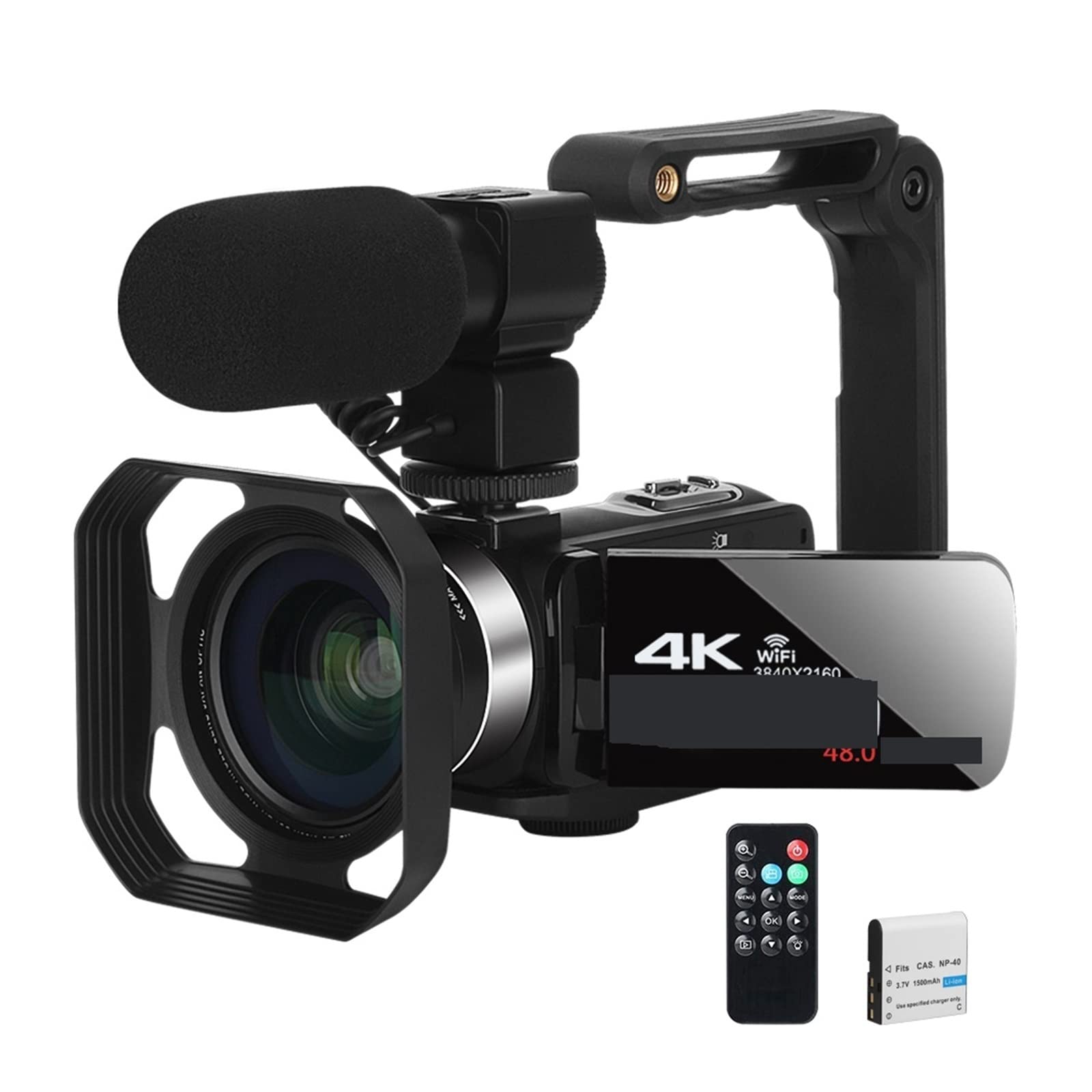 Aparat Cyfrowy, Poklatkowa kamera cyfrowa 4K do przesyłania strumieniowego nagrywania wideo 48MP kamery zewnętrzne Vlog Knit fotograficzny rejestrator(16G SD Card)
