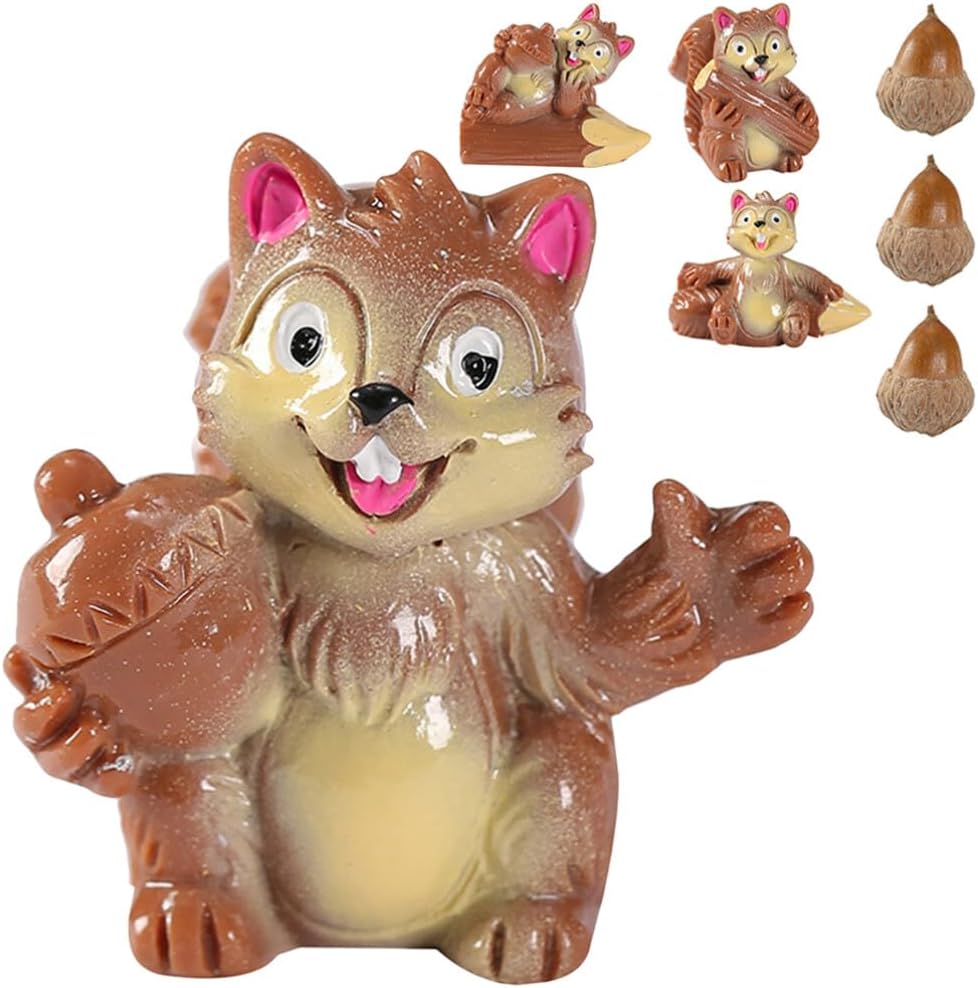 DECHOUS 35 Pcs Micro Landscape Animals Mini Animals Mini Resin Resin Crafts Statue Tiny Squirrel Figurine Forest Figures Table Decorative Squirrels Cute