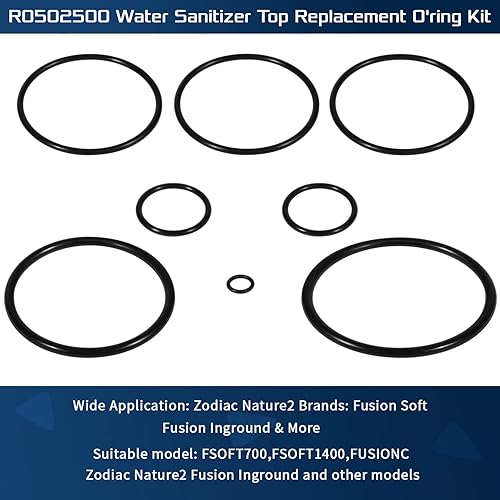 Miniatura 4 de R0502500 - Kit de juntas tóricas de repuesto para Zodiac Jandy Nature2 Fusion Inground, Fusion Soft, Vision sobre el suelo, cristales Polaris