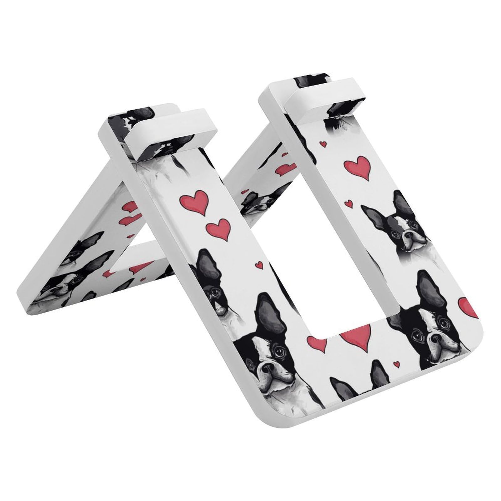 MUSM PVC Boston Terrier Red Heart Dog Bike Stand Detachable Bicycle Display Stand Foldable Bikes Storage Organizer for Outdoor Portable Bicycle Holder Stand for Home Garage Storage