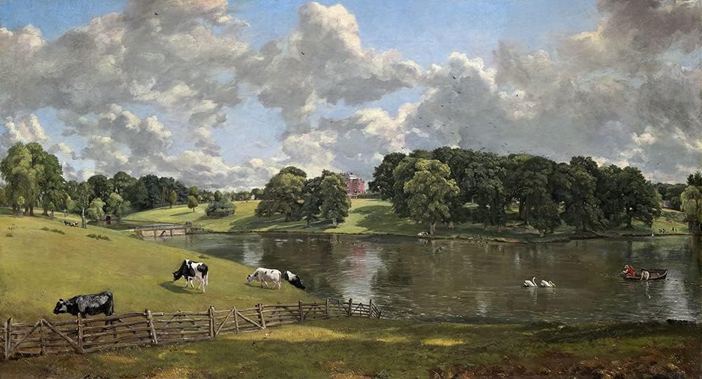 ArtDirect John Constable 18x12 Gold Ornate Frame and Double Matted Museum Art Print Titled - Wivenhoe Park, Essex (1816)