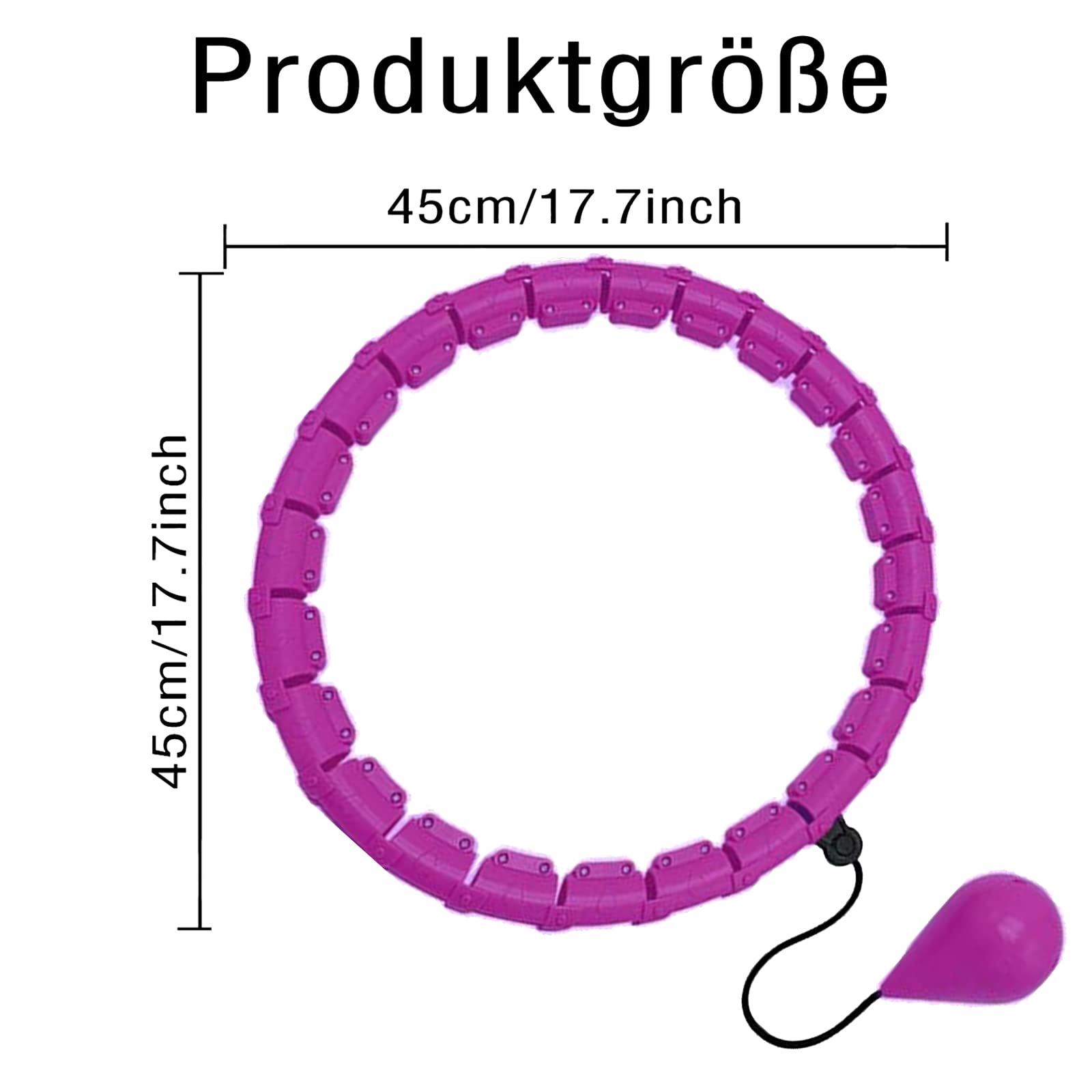 Inteligentna obręcz hula hop dla dorosłych, do fitnessu, hula hop, do odchudzania, redukcji wagi i masażu, 24 segmenty, regulowane