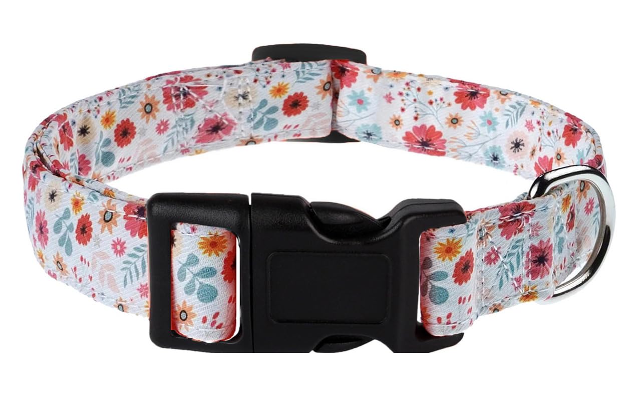 Collier pour chien réglable floral orange S pour petit animal