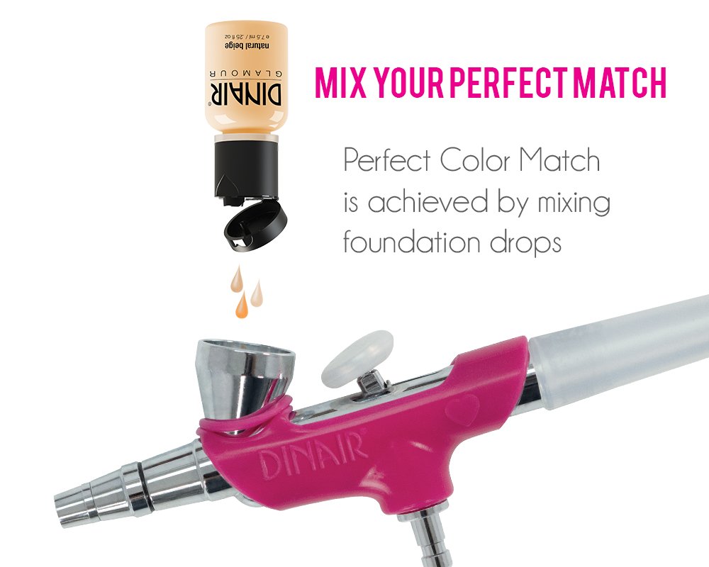 Dinair Airbrush Makeup Foundation | Tan Shades | GLAMOUR: Natural, Light coverage, Matte