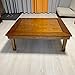 Generic Rectangle 90X75cm Korean Coffee Table Folding Leg Asian Antique Style Living Room Furniture Floor Traditional Dining Table Wood (Coffee Color)