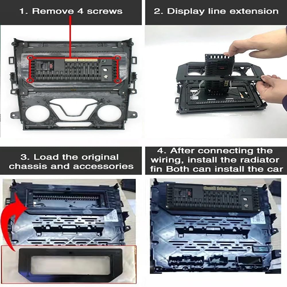 Step-by-step installation process for the car radio