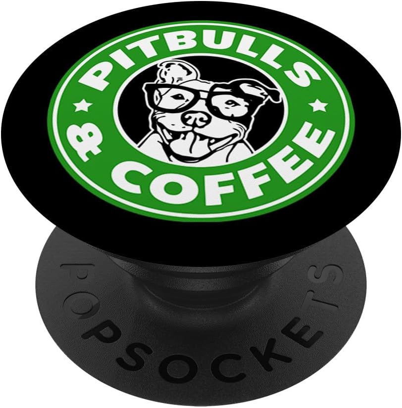 Pitbulls and Coffee Funny for Pit bull dad or pitbull mom PopSockets PopGrip: Swappable Grip for Phones & Tablets PopSockets PopWallet for MagSafe