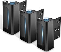 Steinwhale 3-Pack Door Reinforcement Locks: 800 lbs Kick-Proof, Childproof Security Latch for Home Doors, Black Aluminum