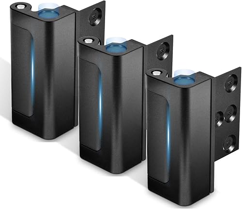 Steinwhale Paquete de 3 cerraduras de refuerzo de puerta de seguridad para el hogar, cierre de seguridad a prueba de niños, tapón interior, añade
