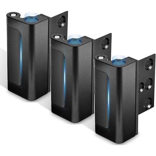 3Pack Home Security Door Reinforcement Lock, Childproof Safety Door Lock Latch Inside Stopper, Add High Security to Prevent Home Unauthorized Entry, Aluminum Construction Finish Black
