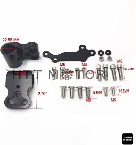 Miniatura 7 de xkmt grupo clip-on placa adaptadora y manubrio para Yamaha MT-09 FZ-09 2013  2016, color negro