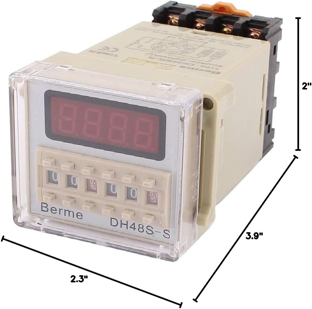 New Lon0167 AC 220V Featured 0.1s-99h Programmable Digital reliable efficacy Dual Time Delay Relay w Base(id:c47 92 06 435)