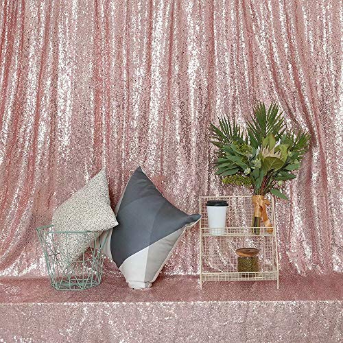 GFCC 10x10ft Rose Gold Sequin Backdrop Christmas Decoration Background Photo Booth Wedding Party Supplies Favors Baby Shower Event Party