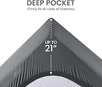 Vista 5 de SLEEP ZONE - Cubrecolchón refrescante tamaño queen, funda de colchón acolchada y en zonas, protector de colchón transpirable y lavable, bolsillo Gris