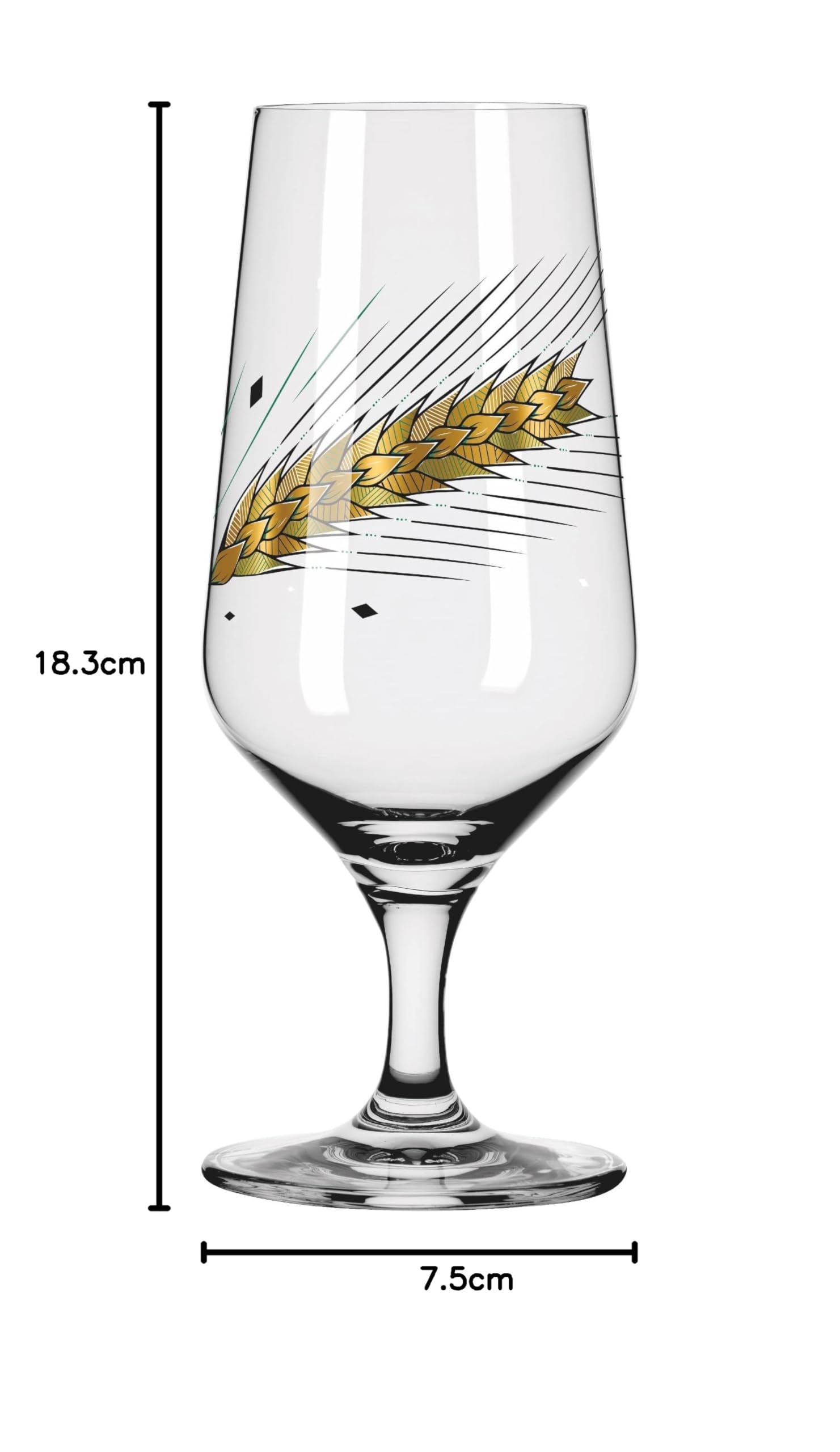 RITZENHOFF 3471003 Bicchiere da birra 300 ml - Set di 2 - Serie Brauchzeit, motivo n. 3 - Orzo, multicolore - Made in Germany