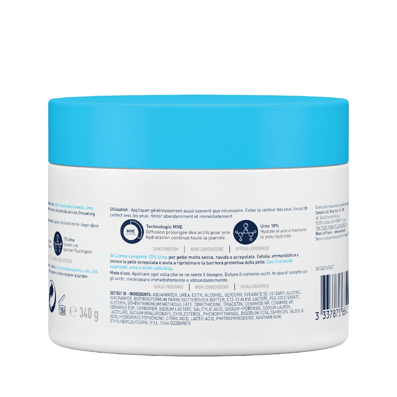 CeraVe SA Smoothing Cream 350g – Exfoliating Body Cream with Salicylic Acid, 3 Ceramides & Hyaluronic Acid for Rough, Bumpy, Dry Skin, Moisturises & Smooths, Fragrance-Free