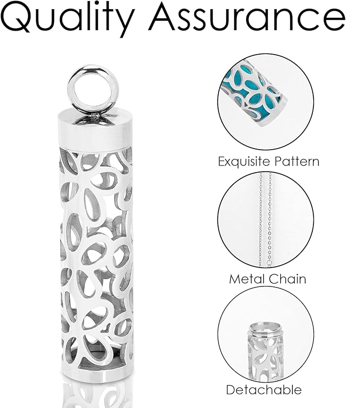 Collar difusor de aromaterapia SHIDOW para mujeres y hombres, plata miniatura 3