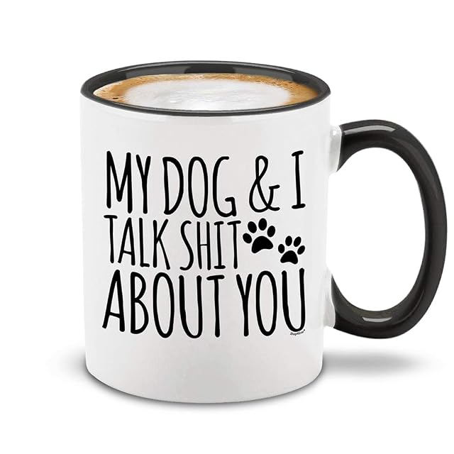 shop4ever My Dog I Talk About You Ceramic Coffee Mug Tea Cup Funny Gift for Dog Dad Dog
