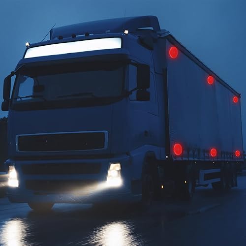 Miniatura 2 de Kingdder Reflector redondo frontal para postes de puerta de entrada, remolques, reflectores de seguridad con agujeros de montaje centrales,