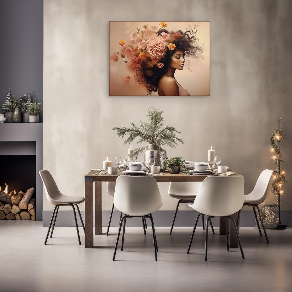 Canvas for Living room. Serenity in Bloom: A Tapestry of Tranquility and Floral Elegance, 27 x 18 inch Canvas Wall Art - Contemporary Masterpieces - Botanical Home Decor - 69x46 cm (27x18 inch)