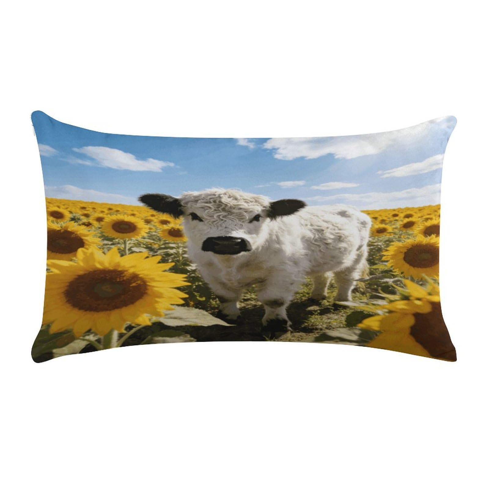 Fodpand Style Western Highland Cow Sunflowers Pillow Cases Set Of 1 Extra Soft Pillow Protectors With Hidden Zipper Perfect For Hotels, Guest Rooms,Bedroom 12X20 Inches Pillows Not Included