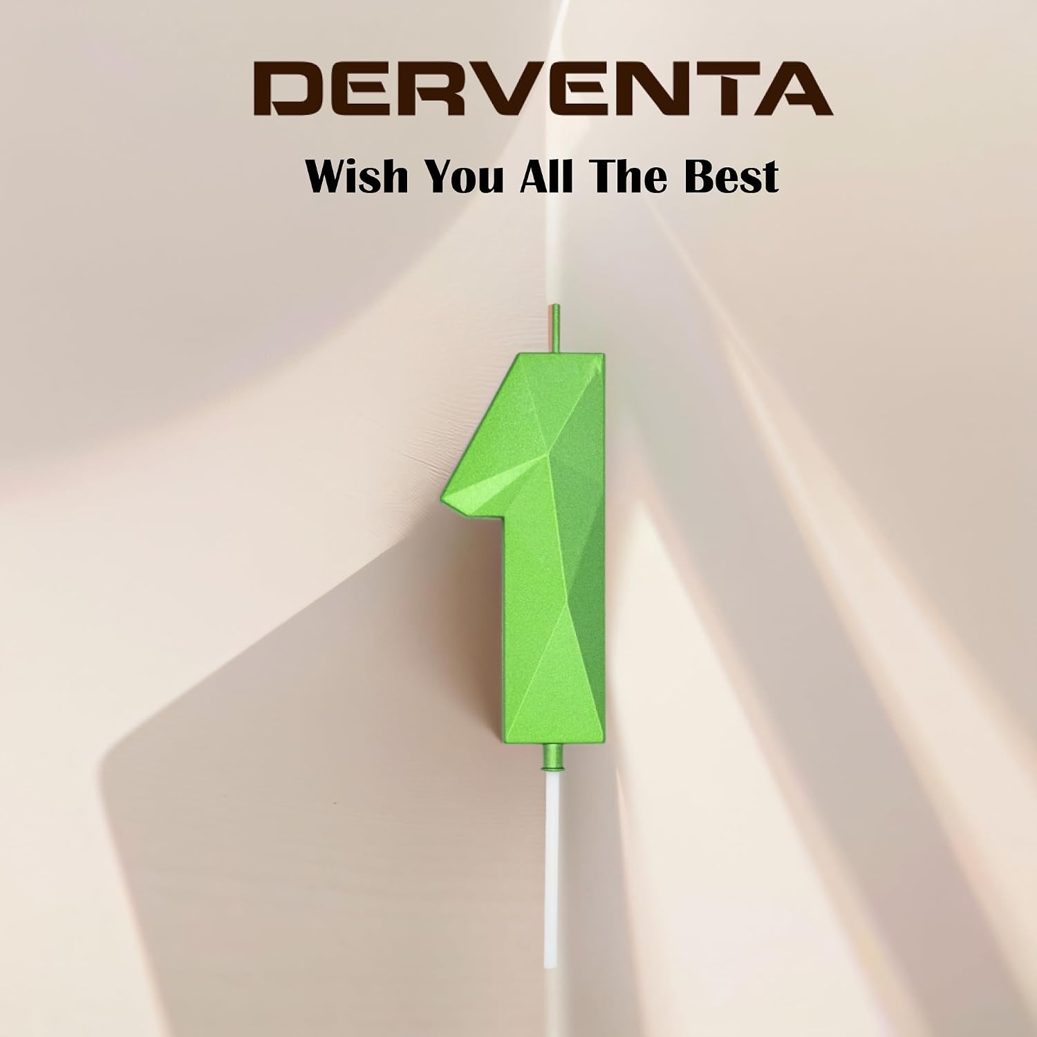 DERVENTA Large Green 3D Number 12 Birthday Candle 3.7in Cake Topper 1 Piece image 2