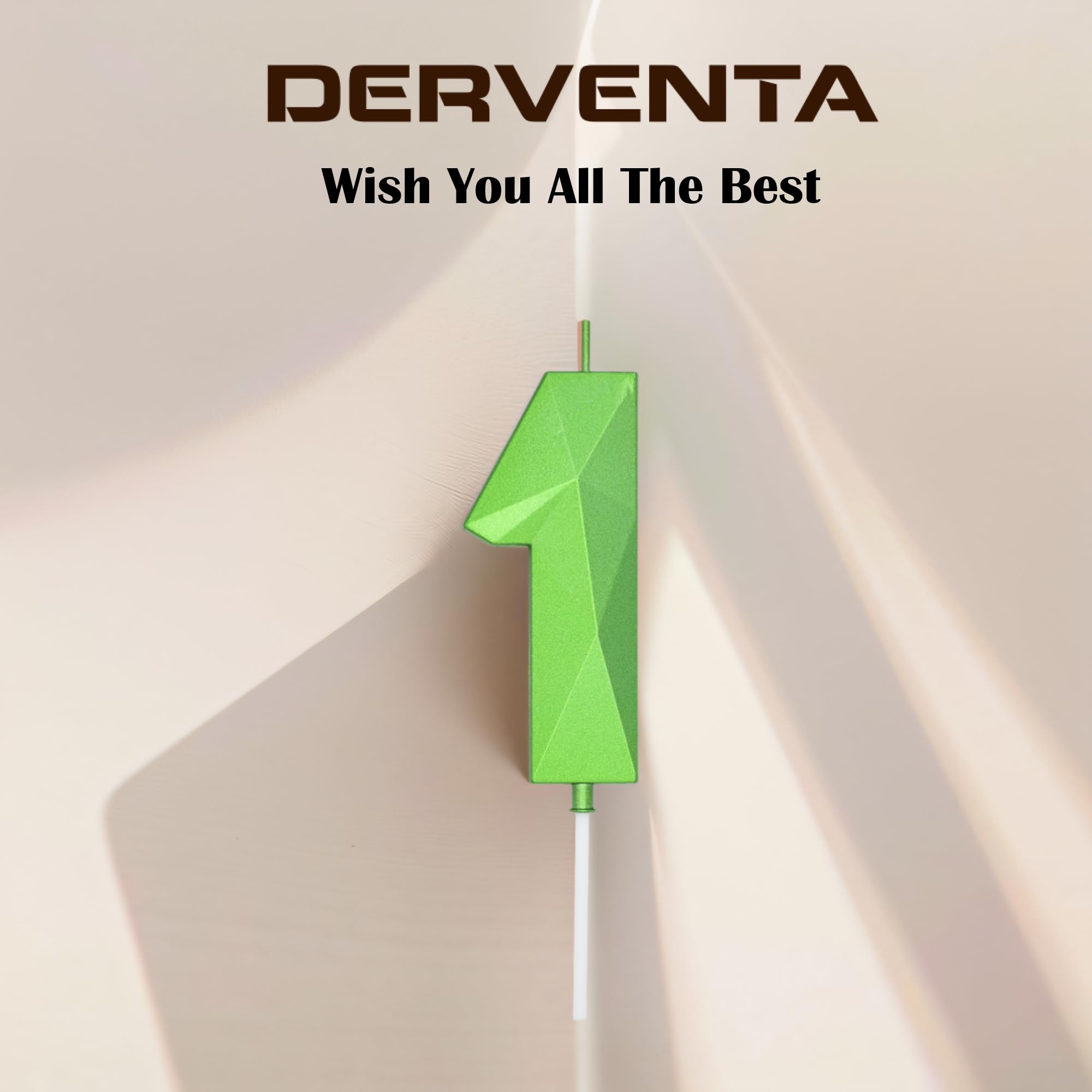 DERVENTA Vela de cumpleaños con número grande en 3D, verde, de 3.7 pulgadas, decoración de fiesta, celebración, aniversario, decoración de tarta, 1 pieza (número 40 verde 3D)