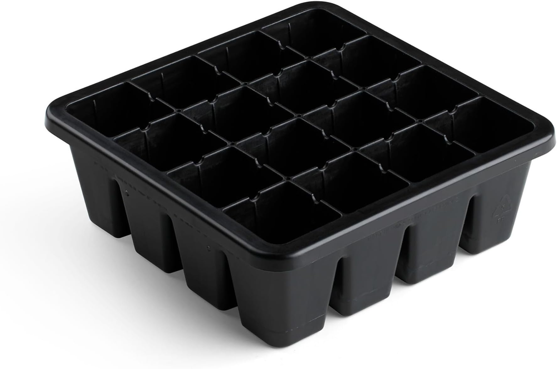 Reusable Seed Starter Tray - 16 Cell/4 Seedling Starter Trays - Easy Watering, Indoor Greenhouse, Plant Starter, Gardener-Friendly for Seedlings | UV-Treated & BPA-Free - Black