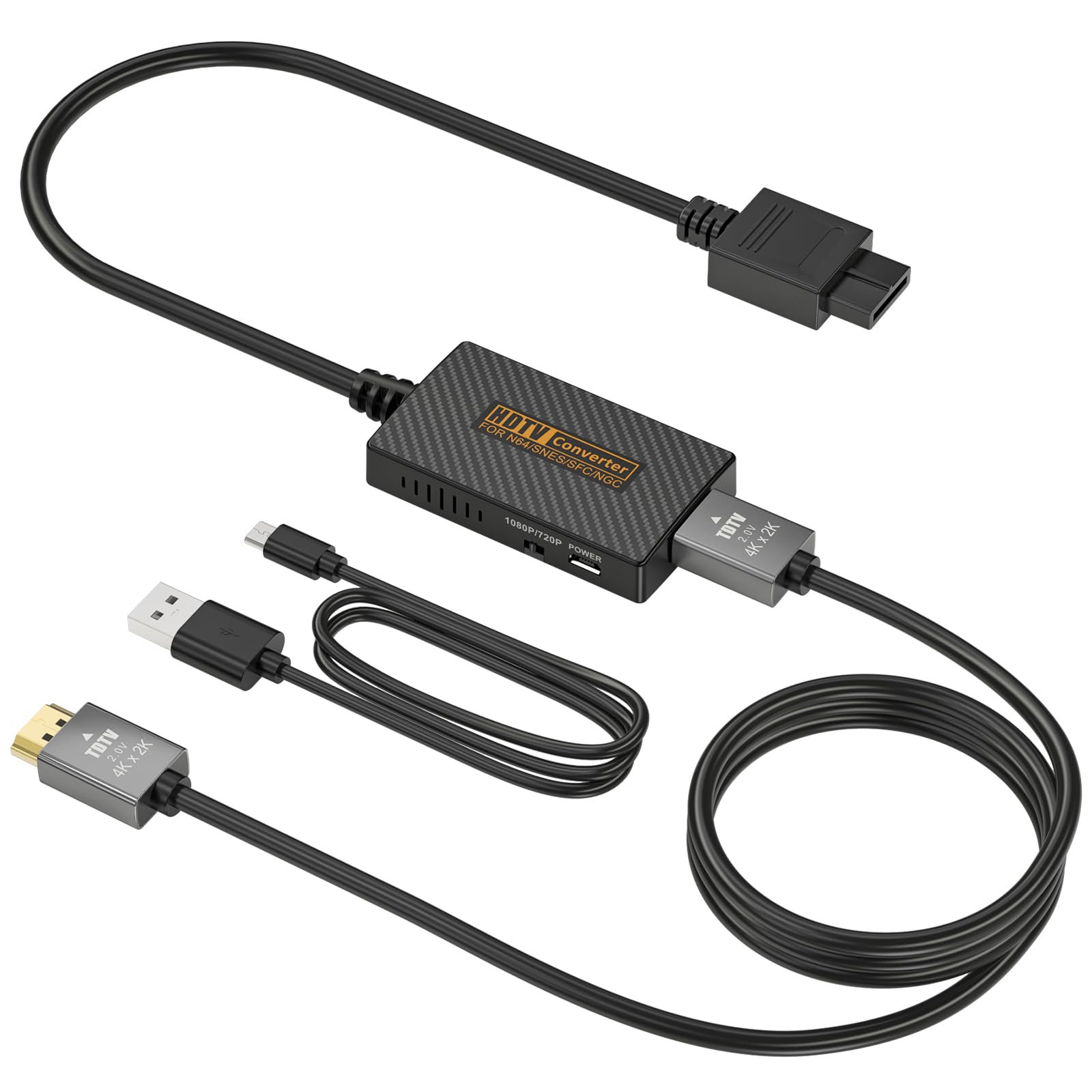 N64 Gamecube to HDMI Adapter, HDMI Converter for Nintendo Gamecube/Nintendo 64/SNES/SFC Console with Link Cable and USB Cable Accessories