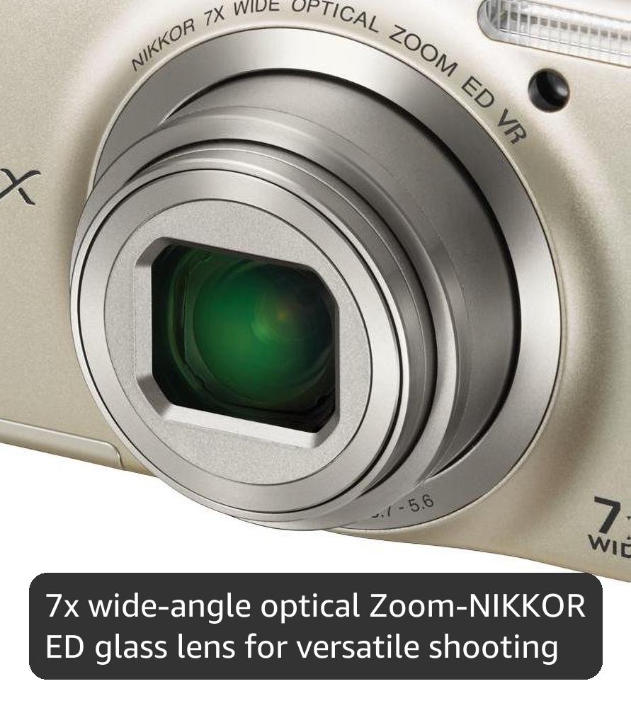 Nikon COOLPIX S6100 16 MP Digital Camera with 7x NIKKOR Wide-Angle Optical Zoom Lens and 3-Inch Touch-Panel LCD (Silver) (OLD MODEL)