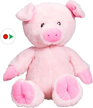 Stuffems Toy Shop Record Your Own Plush 8 inch Pudge The Pig - Ready 2 Love in a Few Easy Steps