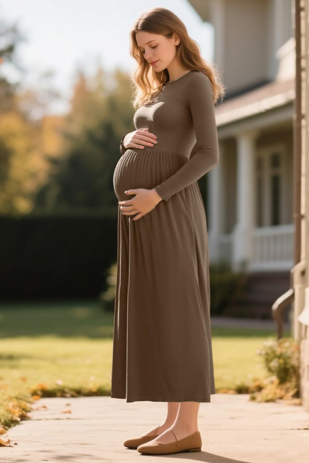 CFLONGE Fall Maxi Dress for Women 2025 Long Sleeve Knit Ribbed Cocktail Dresses Casual High Waisted Long Wedding Guest Dress - Image 3