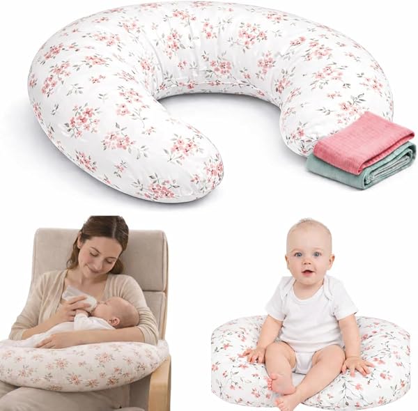 Cojin Lactancia +2 Muselinas – Cojín lactancia OEKO TEX - Almohada Lactancia funda extraible lavable – almohada de amamentação - almofada de amamentação, cojin de lactancia bebe, cogin lactante bebe - 1