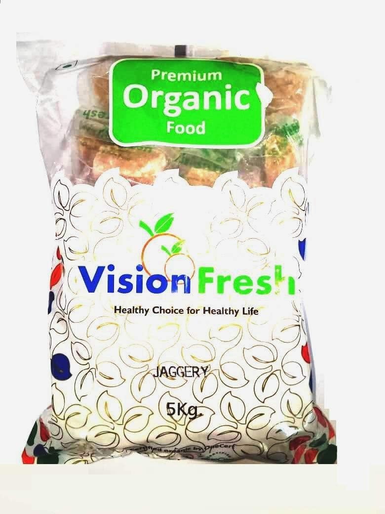 Vision Fresh Organic Jaggery (Gurah) - 5 Kg