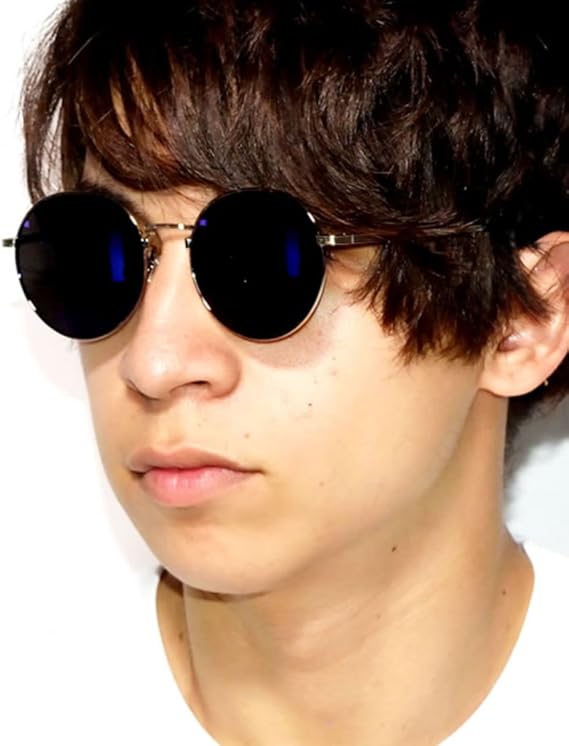 Amazon ノーブランド品 サングラス メンズ おしゃれ ブルー Onesize B系 ストリート系 ファッション 大きいサイズ サングラス 通販