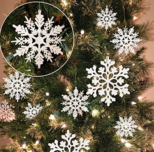 36 peças de flocos de neve - decorações de árvore de Natal, enfeites de floco de neve para árvore, e