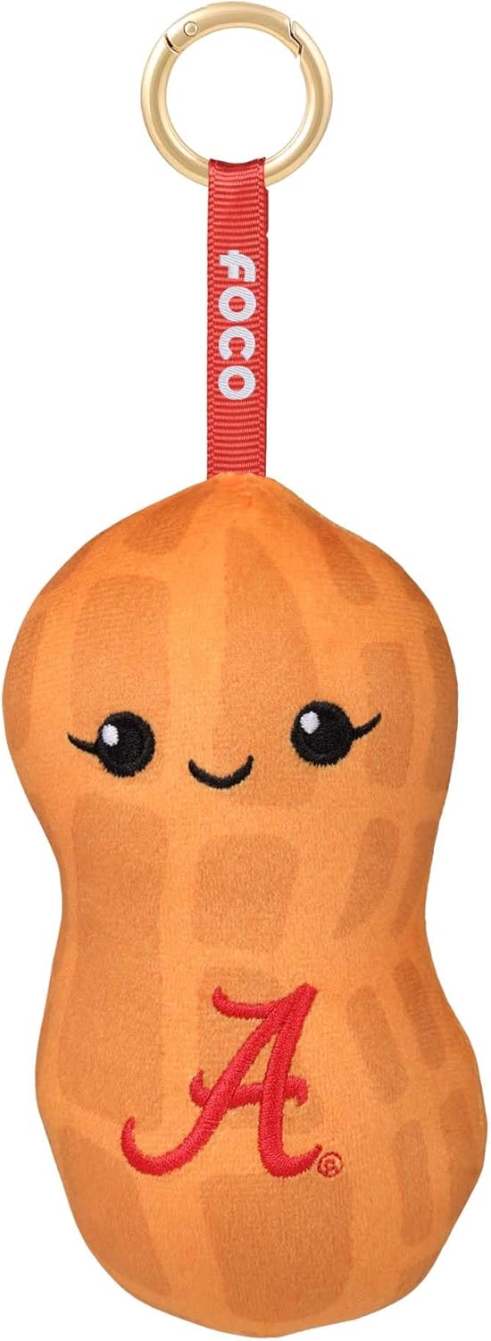 FOCO Unisex NCAA College Team Logo Plush Food Bag Charm Keychain