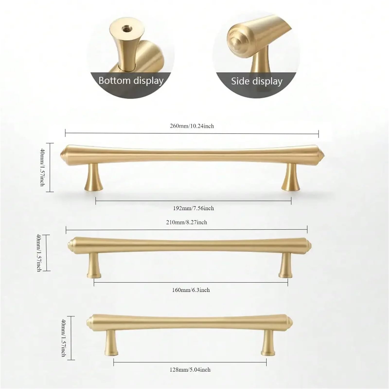 4 maniglie for mobili in ottone, dorate, for ante di cucina, moderne, for cassetti e armadietti da Per Mobili(160mm)