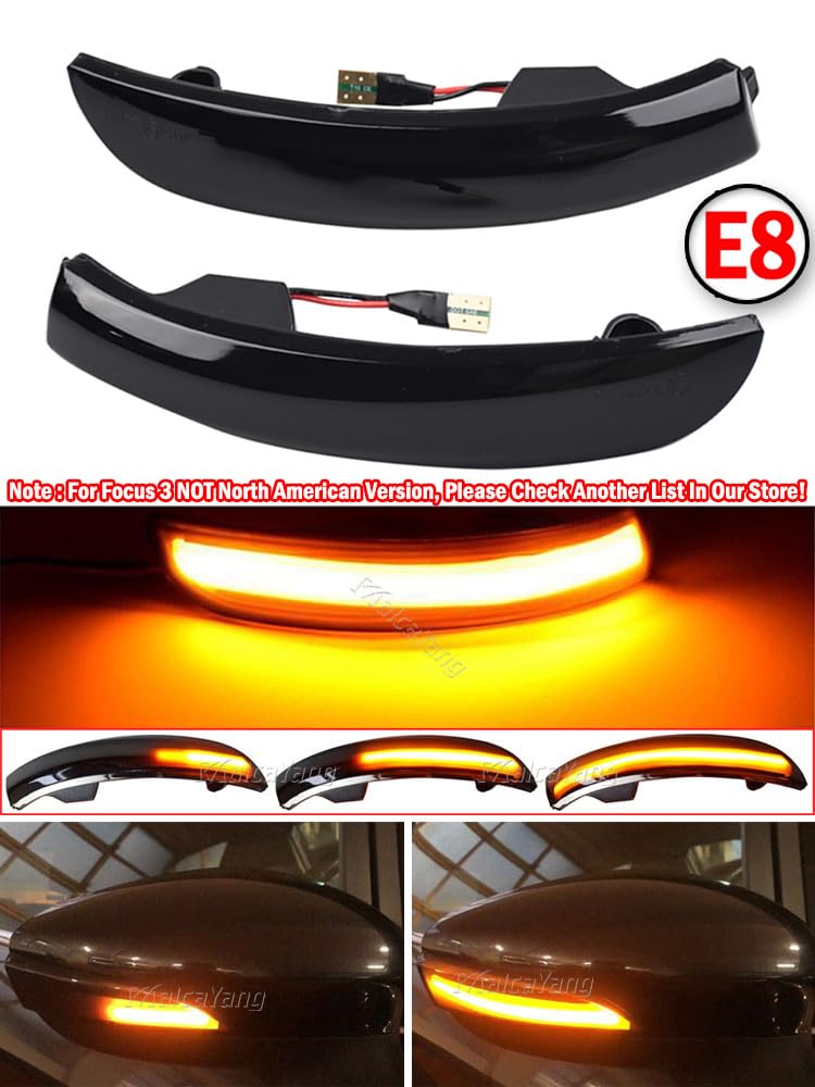 dinamiche indicatori di direzione una coppia specchio luci led per Ford Kuga Escape EcoSport 2013-2018