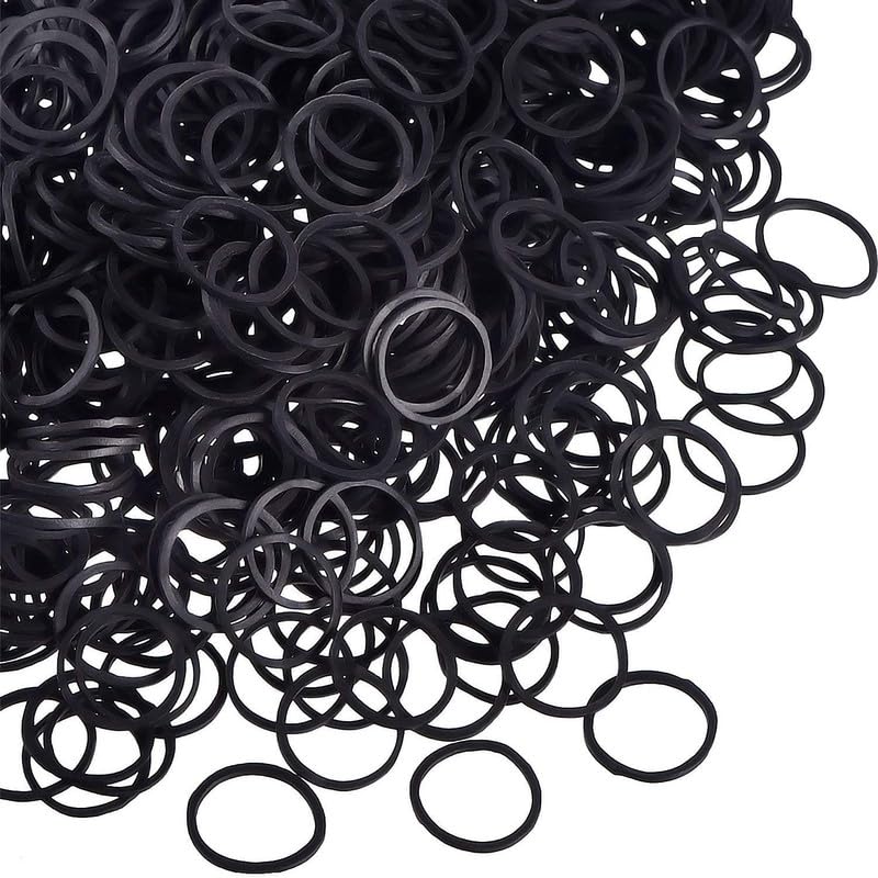 FAMEZA 500 Mini Rubber Bands Soft Elastic Bands for Kid Hair Braids Hair|BLACK|-image-25