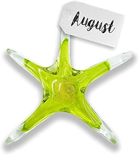 Miniatura 5 de Luke Adams Glass Estrella de piedra natal pequeña de cristal de 5 pulgadas  Atrapasoles hecho a mano  Estrellas de mar colgantes para decoración del